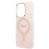 Zestaw Guess GUBPP14LH4EACSP Case+ Charger iPhone 14 Pro 6,1 różowy/pink hard case 4G Print MagSafe